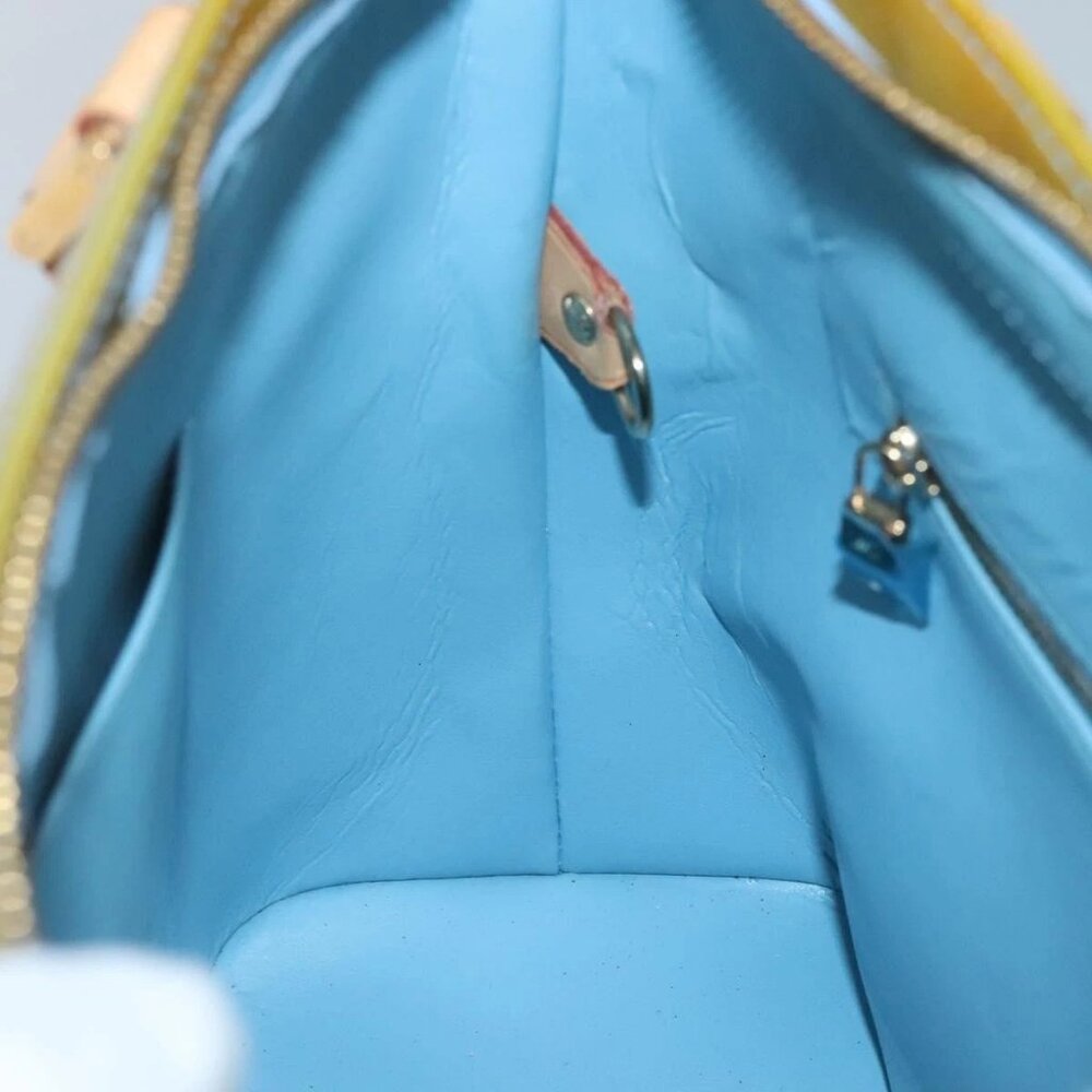 LOUIS VUITTON Monogram Vernis Houston Hand Bag Baby Blue M91005 LV Auth 130139 - Picture 12 of 16